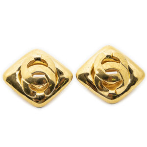 Chanel CC Diamond-shaped Clip On Earrings